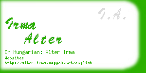 irma alter business card